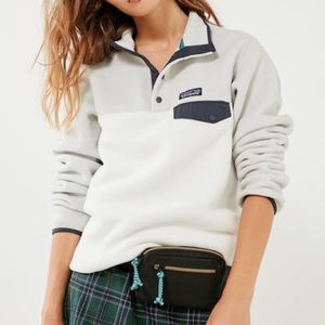 Womens Small Patagonia Synchilla Snap T Pullover Birch White 25455
